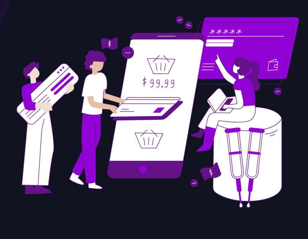 Banner marketing site estratégia digital roxo branco azul